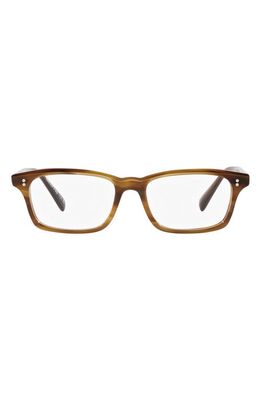 Oliver Peoples Edelson 52mm Rectangular Optical Glasses in Lite Brown