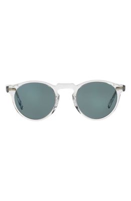 Oliver Peoples Gregory Peck Phantos 50mm Round Sunglasses in Crystal/Crystal Indigo