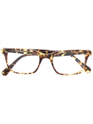 Oliver Peoples Nisen square frame glasses - Brown