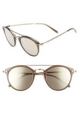 Oliver Peoples Remick 50mm Brow Bar Sunglasses in Beige