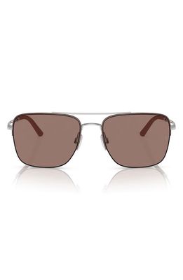 Oliver Peoples Roger Federer 56mm Semirimless Pilot Sunglasses in Silver