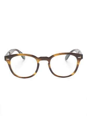 Oliver Peoples tonal-design round-frame glasses - Brown