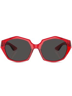 Oliver Peoples translucent oversize-frame sunglasses - 176187 Translucent Red
