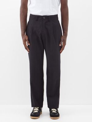Oliver Spencer - Fairview Single-pleat Wool-blend Trousers - Mens - Black