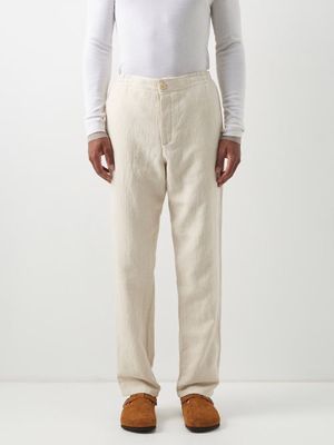 Oliver Spencer - Linen-cotton Herringbone-canvas Trousers - Mens - Cream