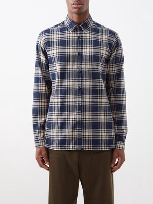 Oliver Spencer - New York Check Organic-cotton Shirt - Mens - Navy Multi