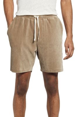Oliver Spencer Organic Cotton Blend Corduroy Shorts in Grey