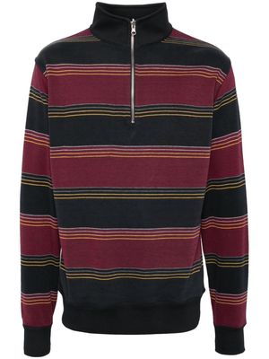 Oliver Spencer striped half-zip jumper - Blue