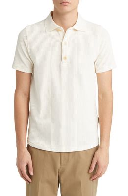 Oliver Spencer Tabley Organic Cotton Blend Corduroy Polo in Cream