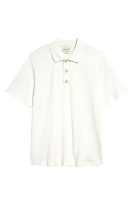 Oliver Spencer Tabley Waffle Organic Cotton Blend Polo in Cream