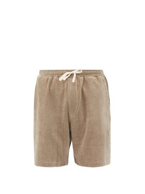 Oliver Spencer - Weston Organic Cotton-blend Corduroy Shorts - Mens - Grey