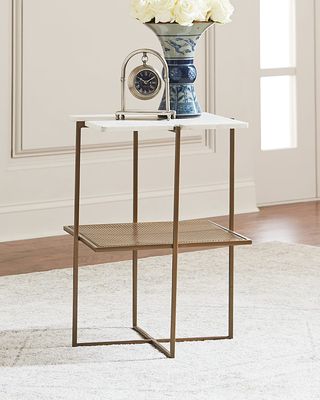 Olivia Antique Brass Side Table