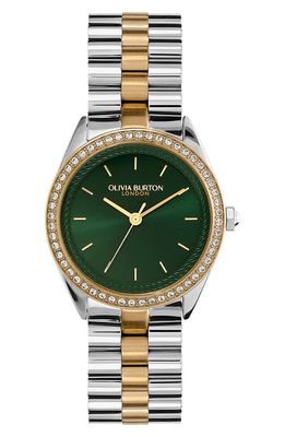 Olivia Burton Bejewelled Bracelet Watch, 34mm in Green 