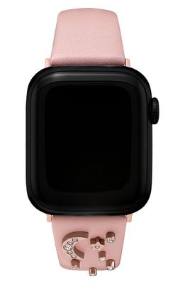 Olivia Burton Celestial Leather 20mm Apple Watch Watchband in Blush
