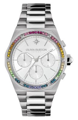 Olivia Burton Hexa Multi Bracelet Watch, 38mm in Silver 