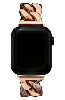 Olivia Burton Rainbow Crystal 20mm Apple Watch Bracelet Watchband in Rose Gold
