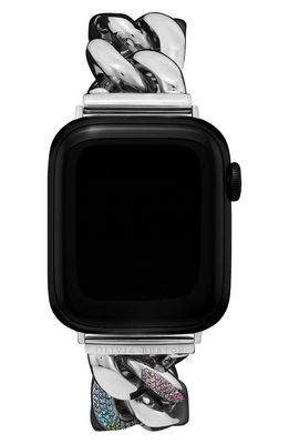Olivia Burton Rainbow Crystal 20mm Apple Watch® Bracelet Watchband in Silver