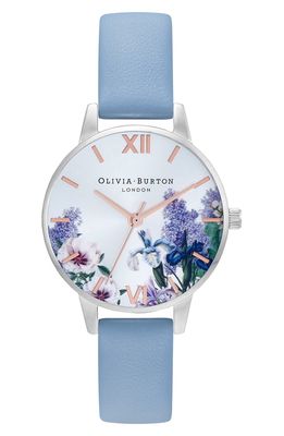 Olivia Burton Secret Garden Leather Strap Watch