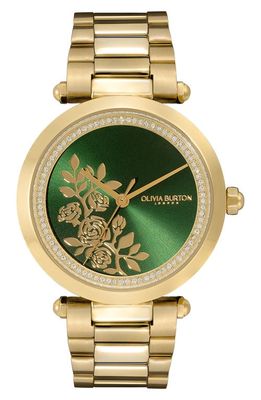 Olivia Burton Signature Florals Bracelet Watch, 34mm in Green 