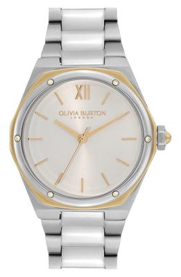 Olivia Burton Sports Luxe Hexa Bracelet Watch, 33mm in Silver 