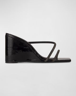Olivia Crystal Wedge Slide Sandals