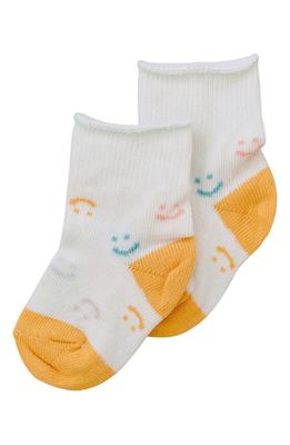 Olivia J Kids' All Smiles Cotton Blend Socks in White