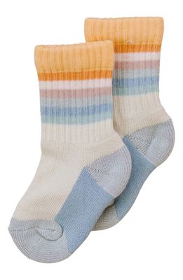 Olivia J Kids' Retro Rainbow Crew Socks in White