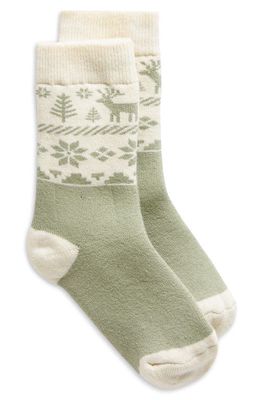 Olivia J Kids' Sage Holiday Cozy Cotton Blend Socks in Green