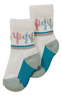 Olivia J Kids' Summer Cactus Ankle Socks in Cream