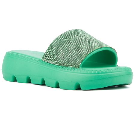 Olivia Miller Women's Glitter Gaze Slide Sandal