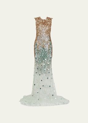 Olivia Ombre Sequined Trumpet Gown