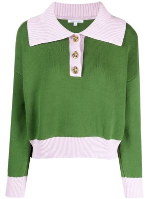 Olivia Rubin Rosie cotton polo jumper - Green