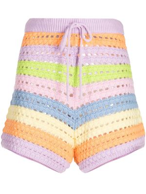 Olivia Rubin Wallis striped crochet shorts - Multicolour