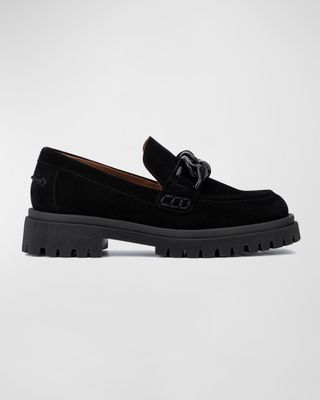 Olivianne Suede Chain Loafers