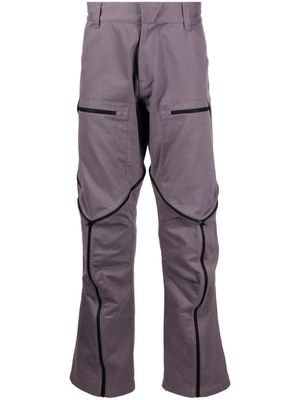Olly Shinder contrasting zip-trim trousers - Purple