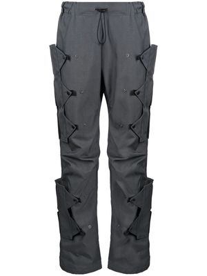 Olly Shinder Doppelcroc press-stud panel trousers - Grey