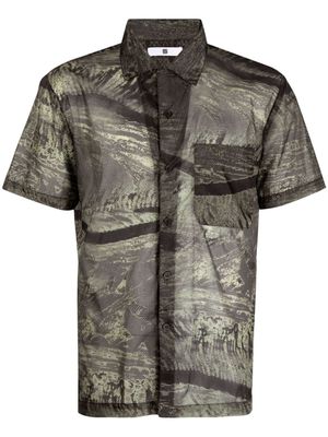 Olly Shinder graphic-print semi-sheer shirt - Green