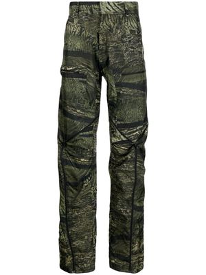 Olly Shinder graphic-print straight-leg trouser - Green