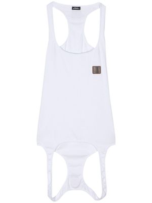 Olly Shinder logo-patch double-end cotton tank top - White