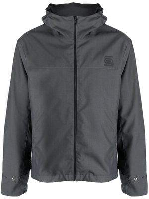 Olly Shinder logo-print hooded rain jacket - Grey