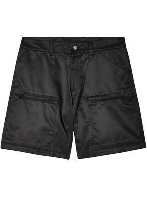 Olly Shinder logo-print satin shorts - Black