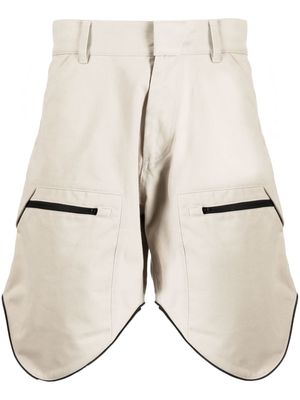 Olly Shinder Scout asymmetric-hem shorts - Neutrals