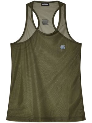 Olly Shinder sheer racerback vest top - Green