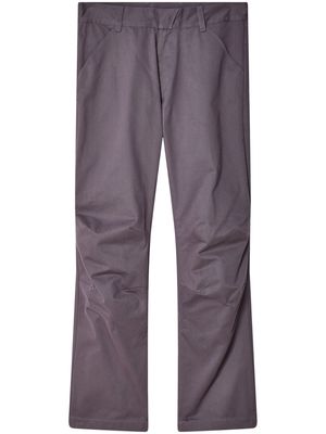 Olly Shinder zip-detailing cotton straight-leg trousers - Purple