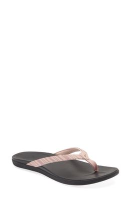 OluKai Ho Opio Flip Flop in Pink Clay /Stripe