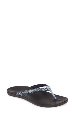 OluKai Ho Opio Flip Flop in Trench Blue Kapa/Black