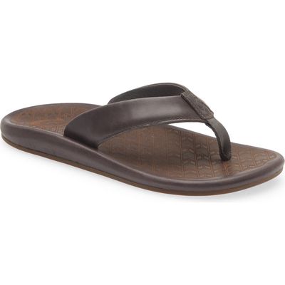 OluKai Ilikai Flip Flop in Charcoal /Charcoal 