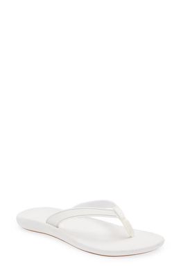 OluKai Kapehe Flip Flop in White/White