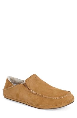 OluKai Moloa Genuine Shearling Convertible Slipper in Tobacco/Tobacco