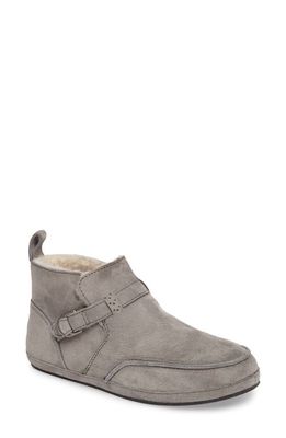 OluKai Ola Hou Genuine Shearling Bootie in Fog/Fog Leather